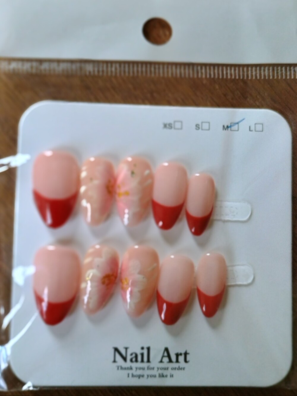 Pink and Red Floral Press-On Nails